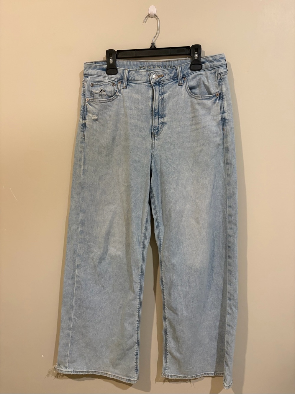 American Eagle Outfitters Pale Blue Straight-Leg Jeans